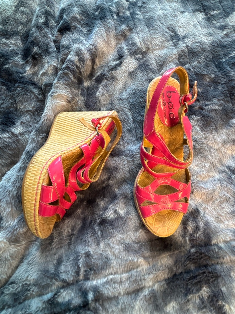 B.o.c. Vintage Y2K Pink Wedge Sandals for Women